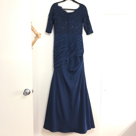 La Femme 24926 Sparkle Lace Bodice Trumpet Gown - Picture 9 of 11